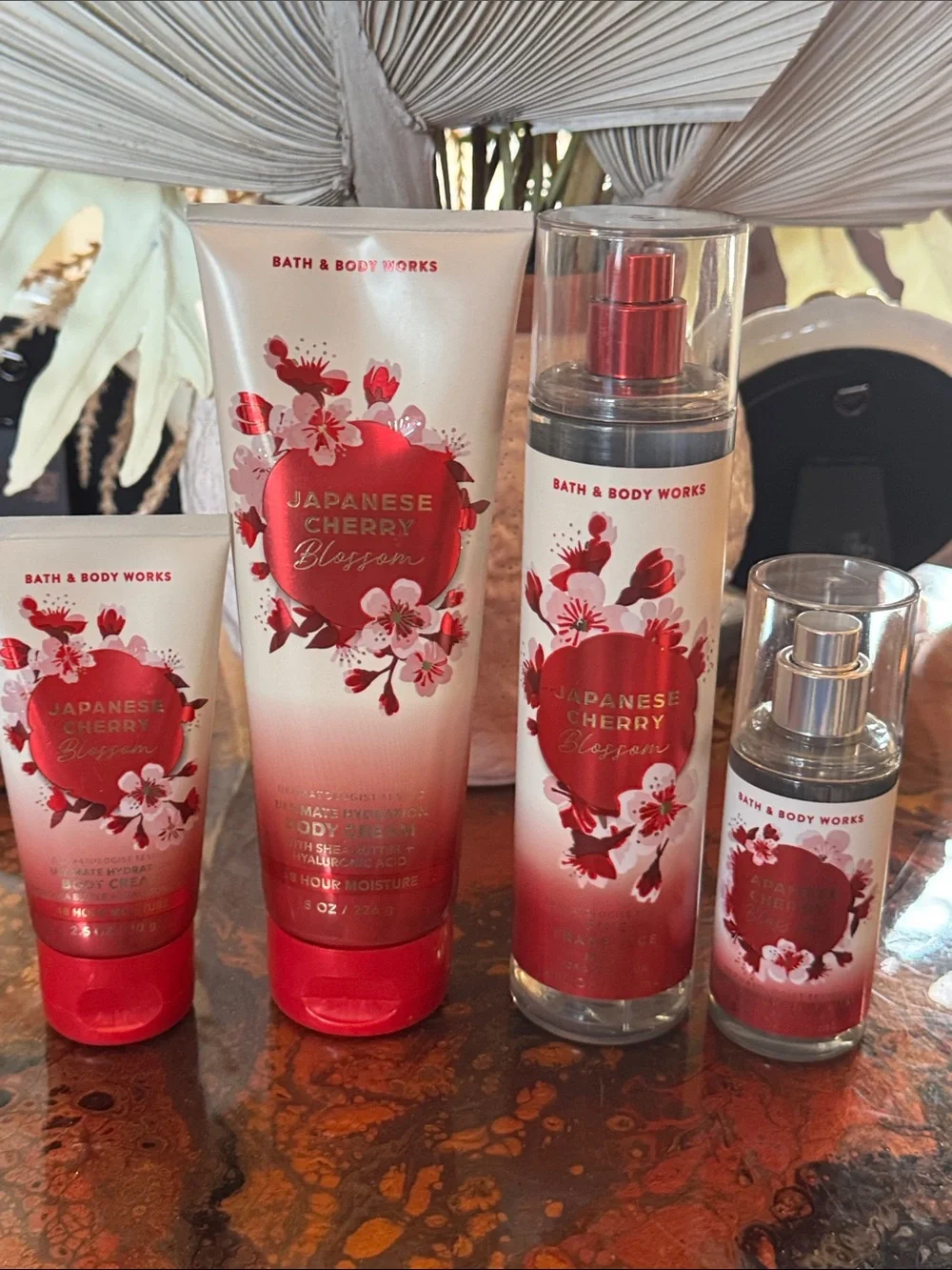 Bath & Body Works 4 Pc Japanese Cherry Blossom Lotion & Mist Set
